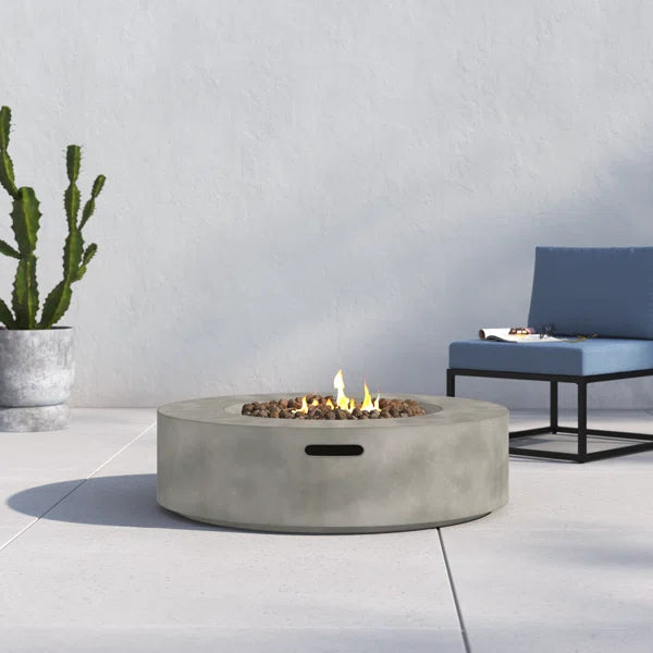 12" H Fiber Reinforced Concrete Outdoor Fire Pit Table