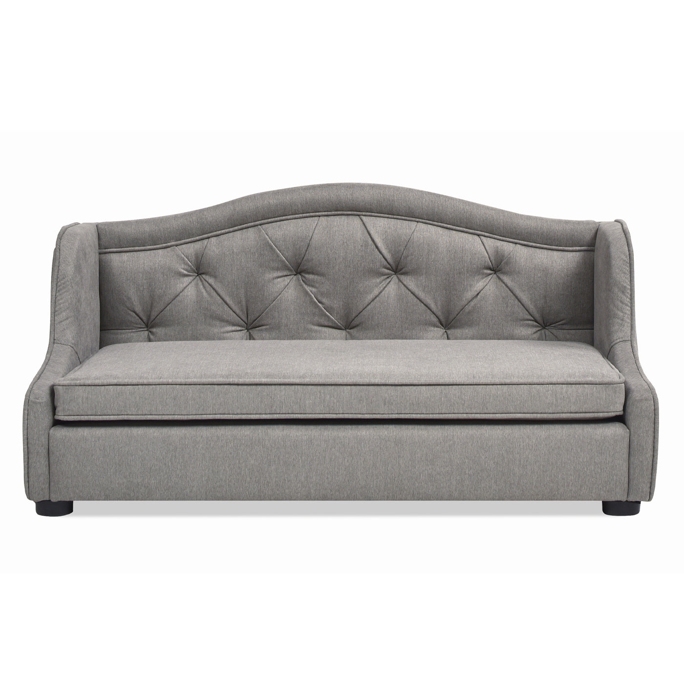 Robin 35" Tufted Wingback Pet Sofa Bed, Medium, Uptown Gray Stain Resistant High Performance Polyester