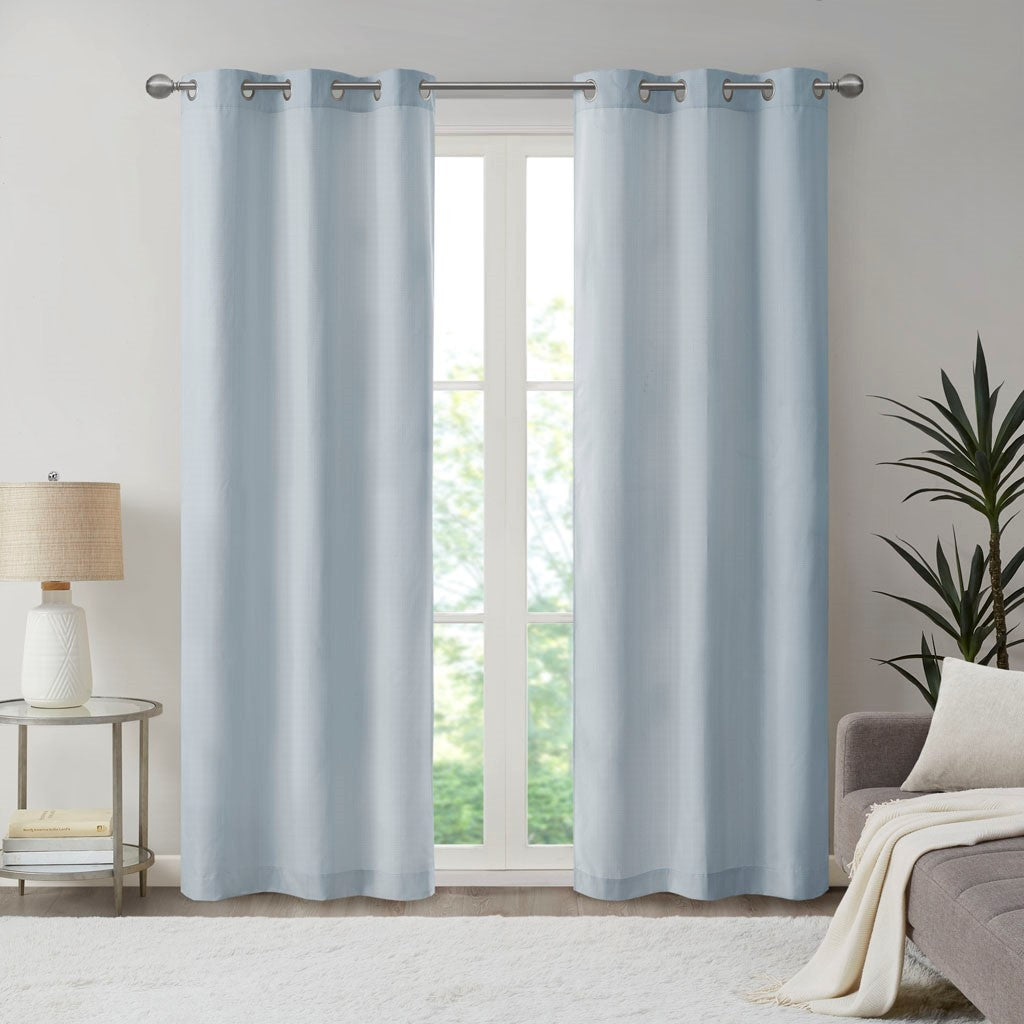 Basketweave Room Darkening Curtain Panel Pair(2 Pcs Window Panels)