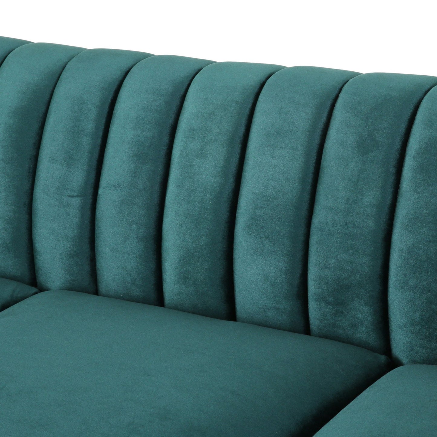 84-Inch Teal 3-Seater Velvet Sofa – Button Tufted with Nailhead Trim, Curved Backrest, and Rolled Arms, Stylish and Elegant Couch for Modern Living Rooms, Durable Upholstery, Luxury Design