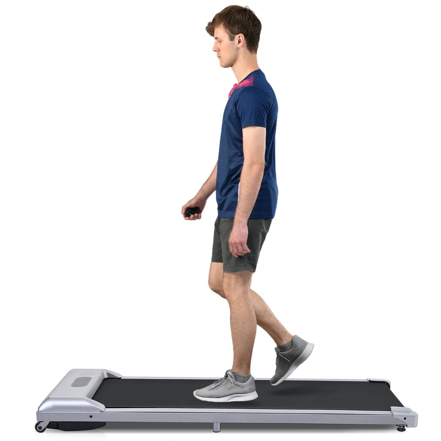 2 in 1 Under Desk Electric Treadmill 2.5HP, Remote Control, Display, Walking Jogging Running Machine Fitness Equipment for Home Gym Office