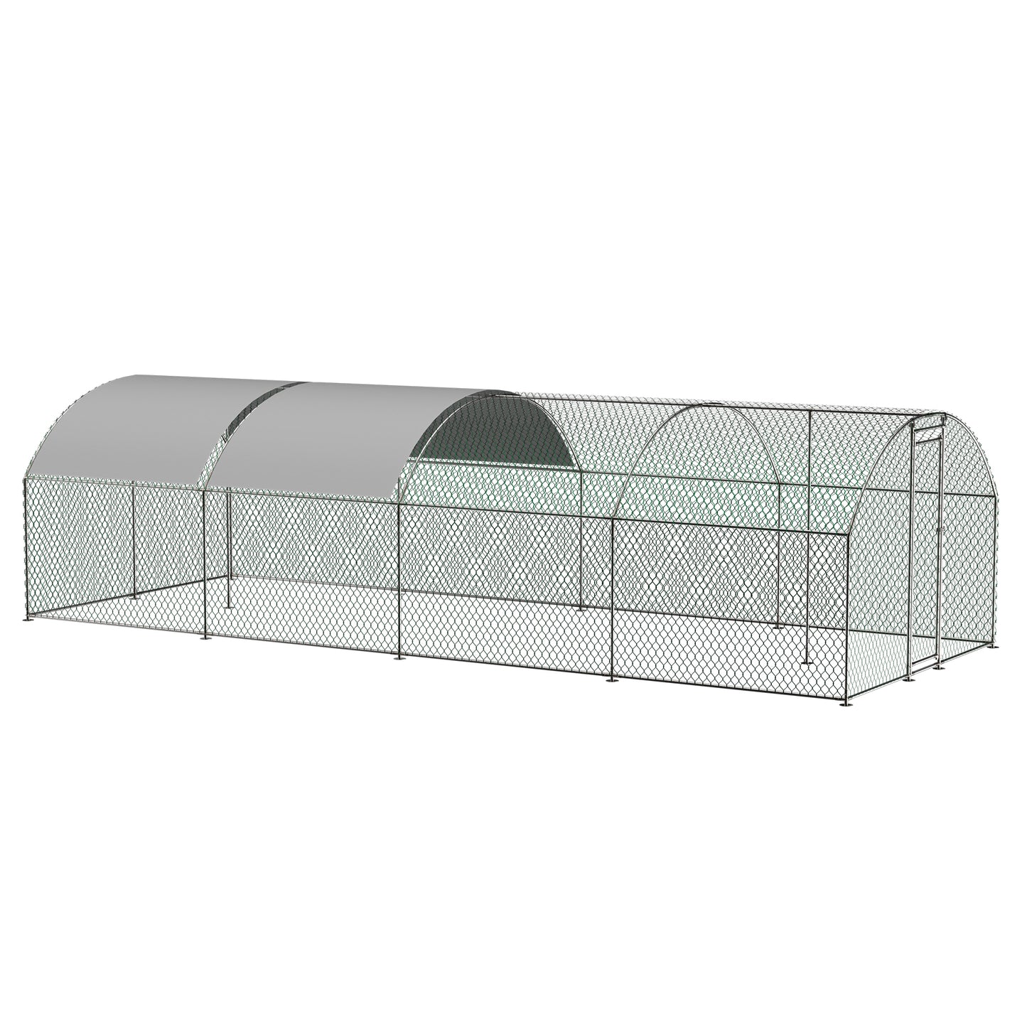 26'x9'x6'Large Metal Chicken Coop,Walk-in Poultry Cage,Chicken Run with Waterproof Cover,Outdoor Backyard Farm,Chicken Rabbits Duck Run Pen,Easy to Assemble And Clean