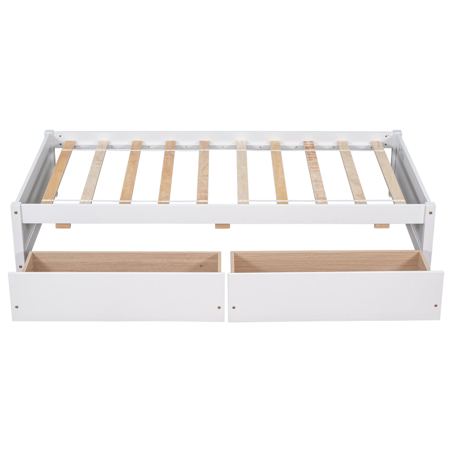 Twin Bed with 2 Drawers, Solid Wood, No Box Spring Needed ,(Old SKU:W50422209)