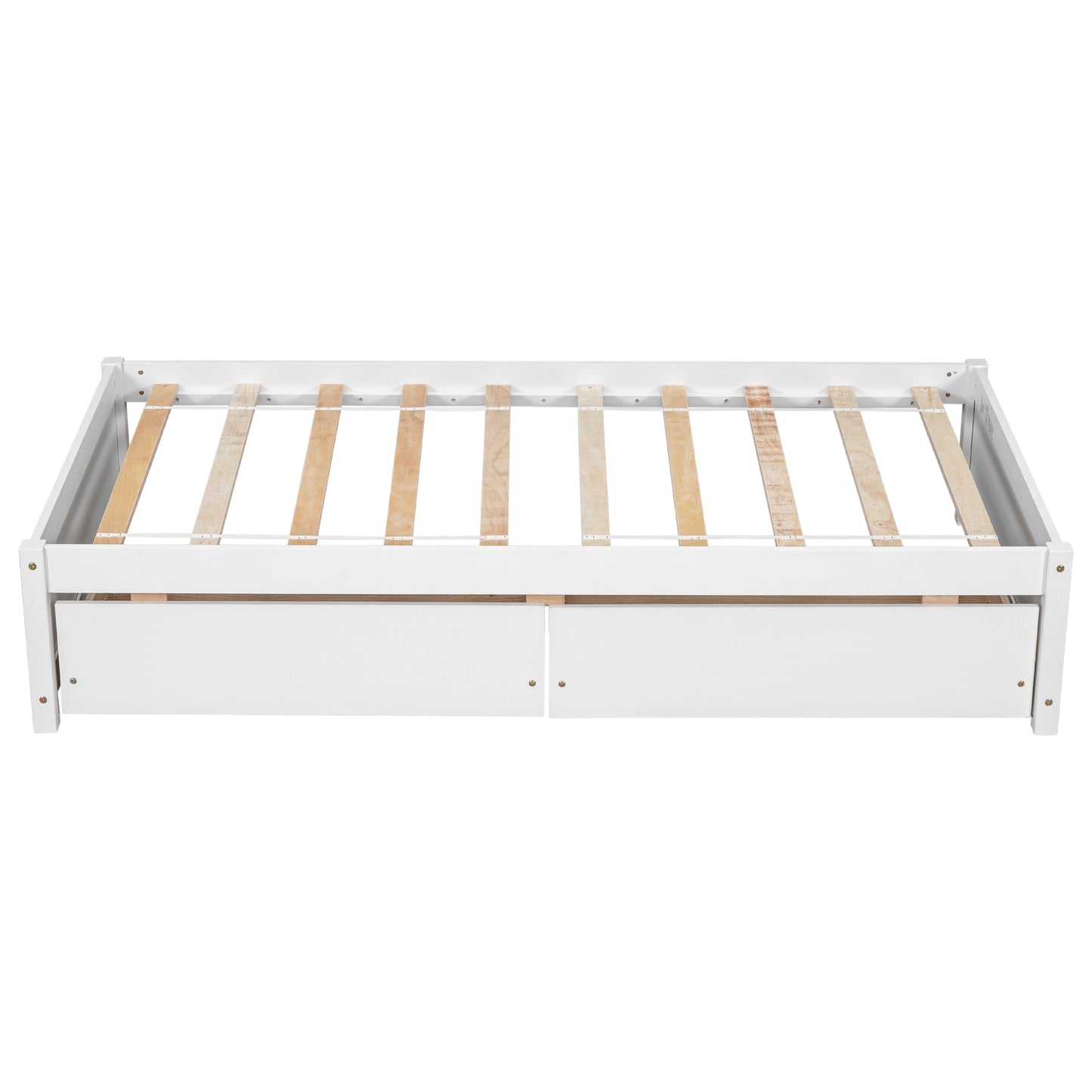 Twin Bed with 2 Drawers, Solid Wood, No Box Spring Needed ,(Old SKU:W50422209)