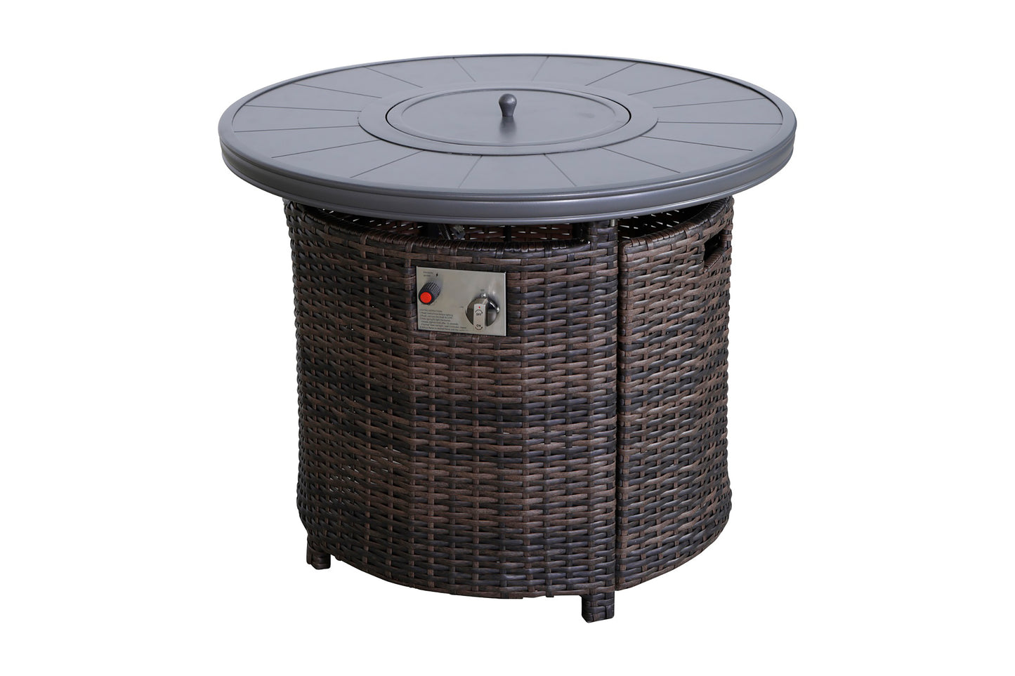 25" H x 32" W Aluminum Outdoor Fire Pit Table with Lid(Espresso)