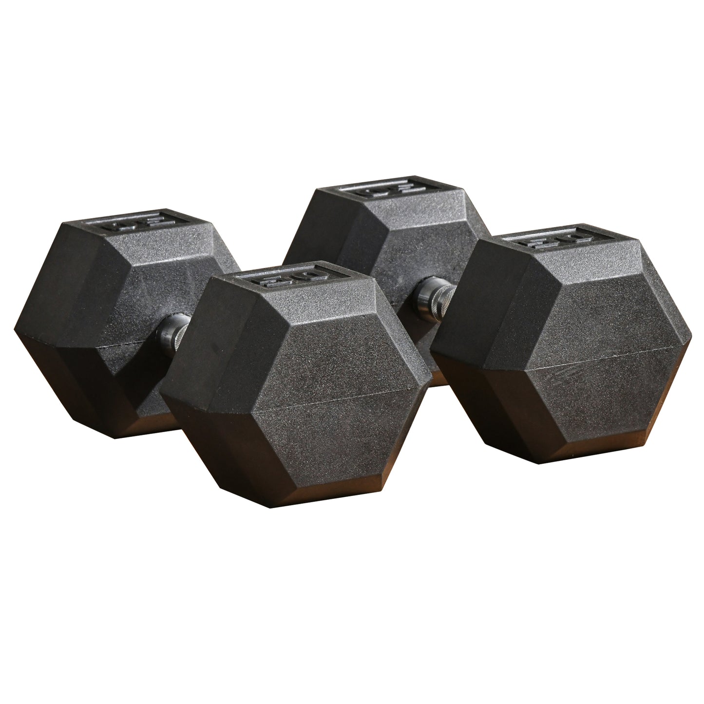 Soozier 2 x 50lbs Hex Dumbbell Set of 2, Rubber Weights Exercise Fitness Dumbbell with Non-Slip Handles, Anti-roll, for Women or Men Home Gym Workout