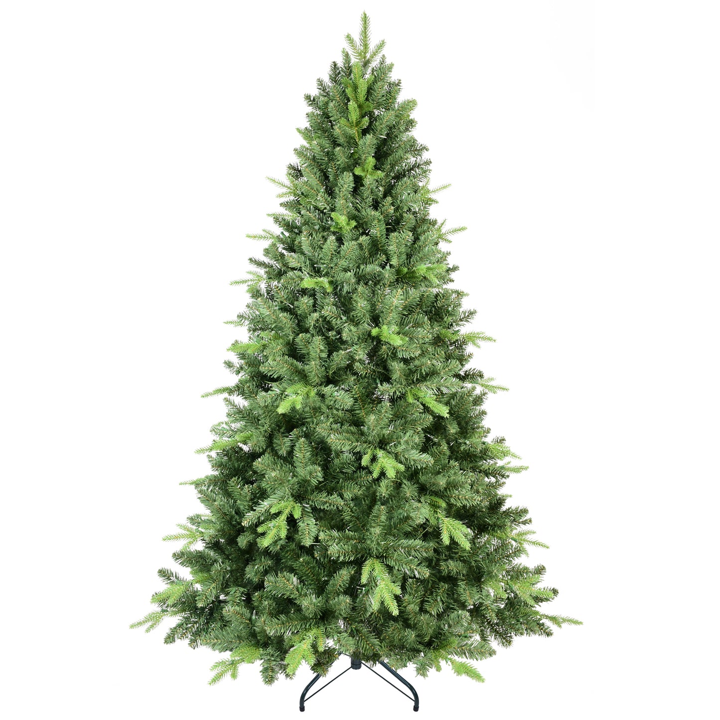 8FT Artificial Christmas Tree with 2535 PE&PVC Mixed Branch Tips, Unlit Hinged Premium Spruce Fake Xmas Trees, Hinged Branch & Foldable Base, Green