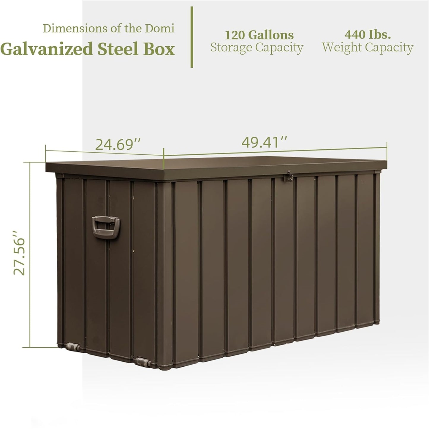 120 Gallon Outdoor Storage Deck Box Waterproof, Large Patio Storage Bin for Outside Cushions, Throw Pillows, Garden Tools, Lockable (Dark Brown)