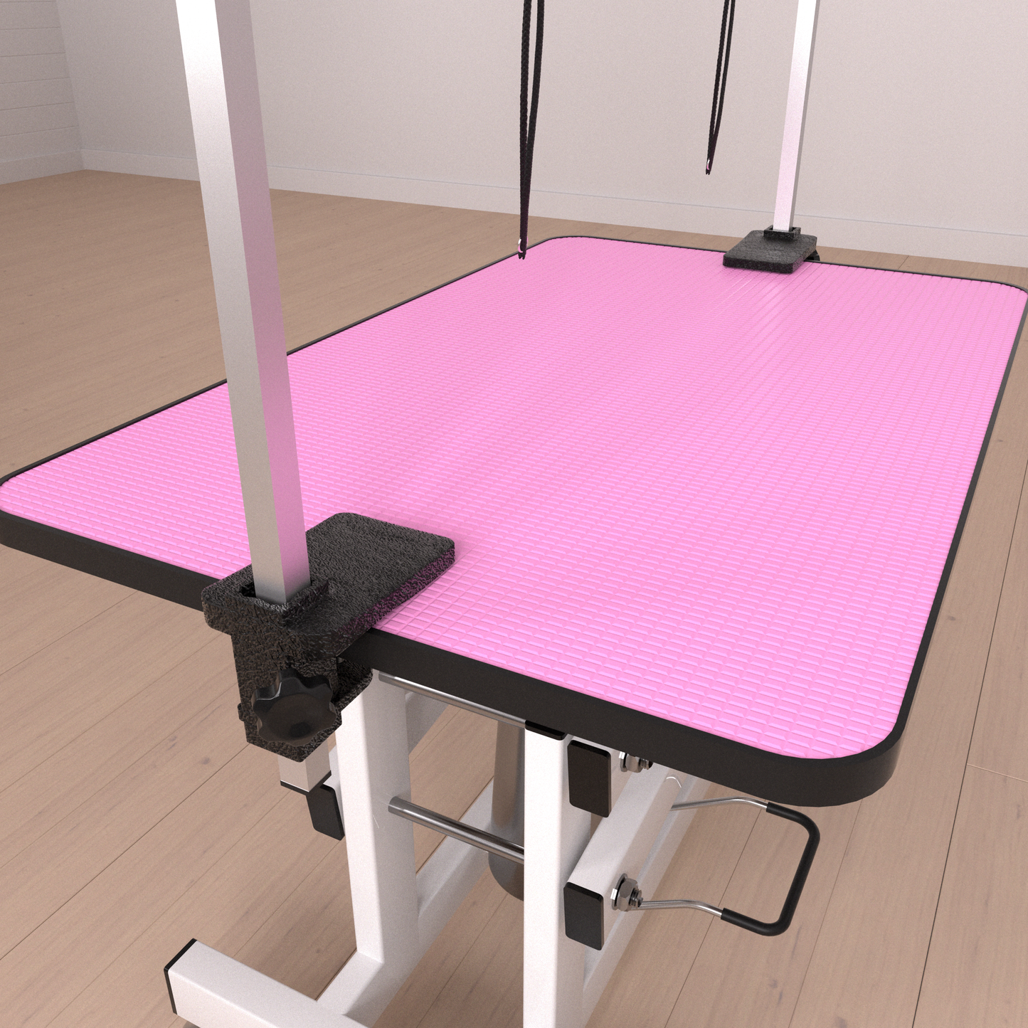 42.5INCH HYDRAULIC PET GROOMING TABLE WITH "H" ARM PINK