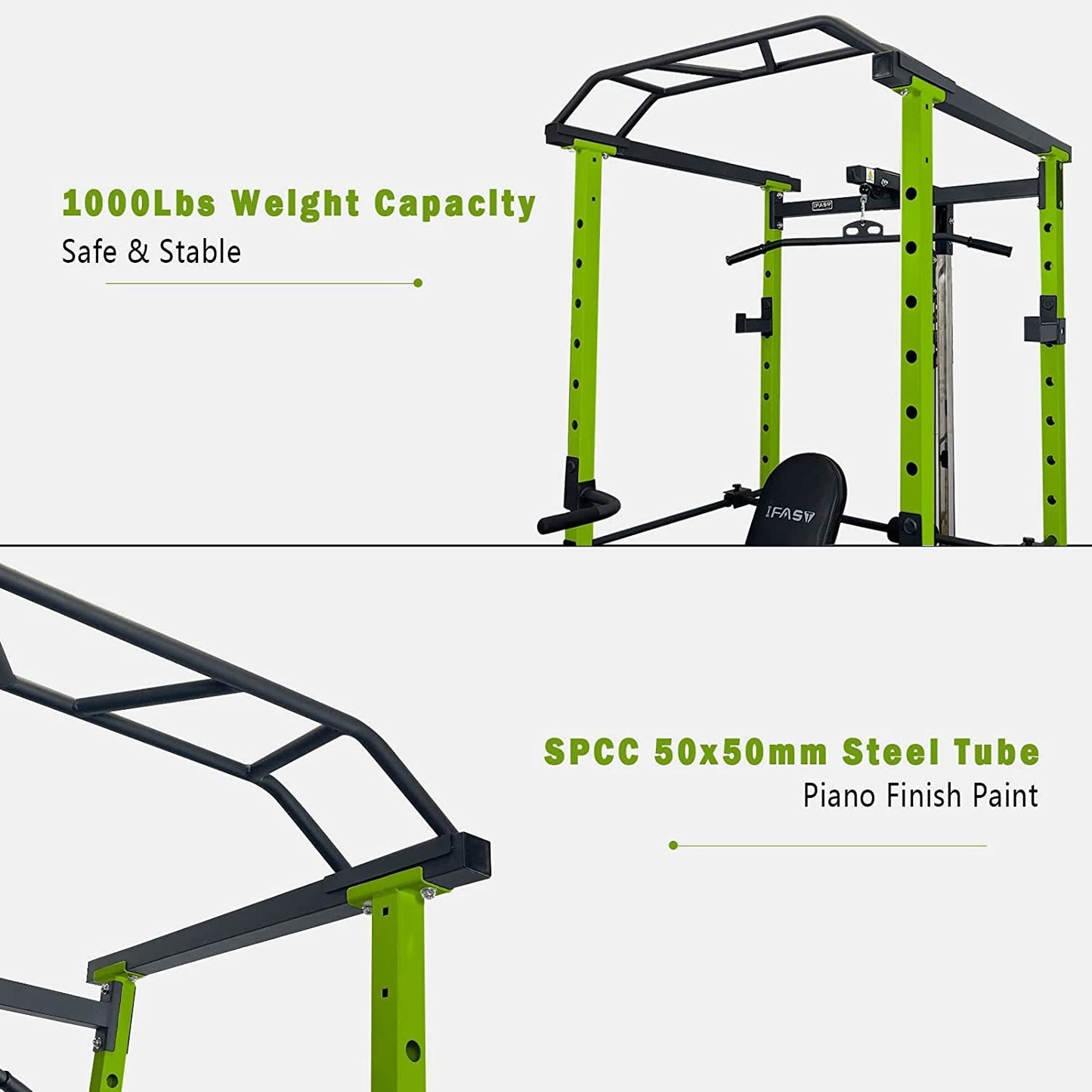 Multi-functional Power Cage,Home Adjustable Pullup Squat Rack 1000Lbs Capacity Comprehensive Fitness Barbell Rack