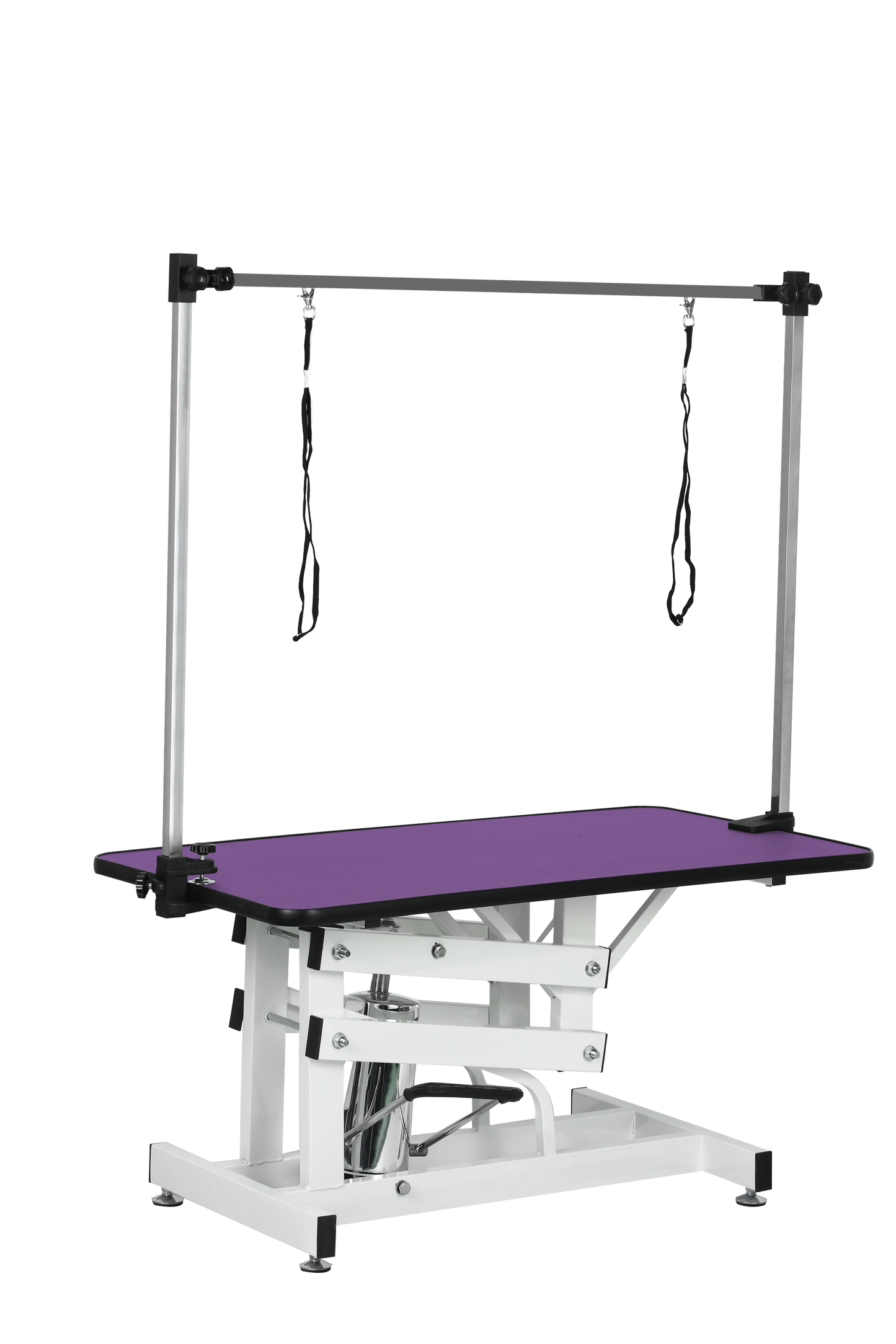 42.5INCH HYDRAULIC PET GROOMING TABLE WITH "H" ARM PURPLE