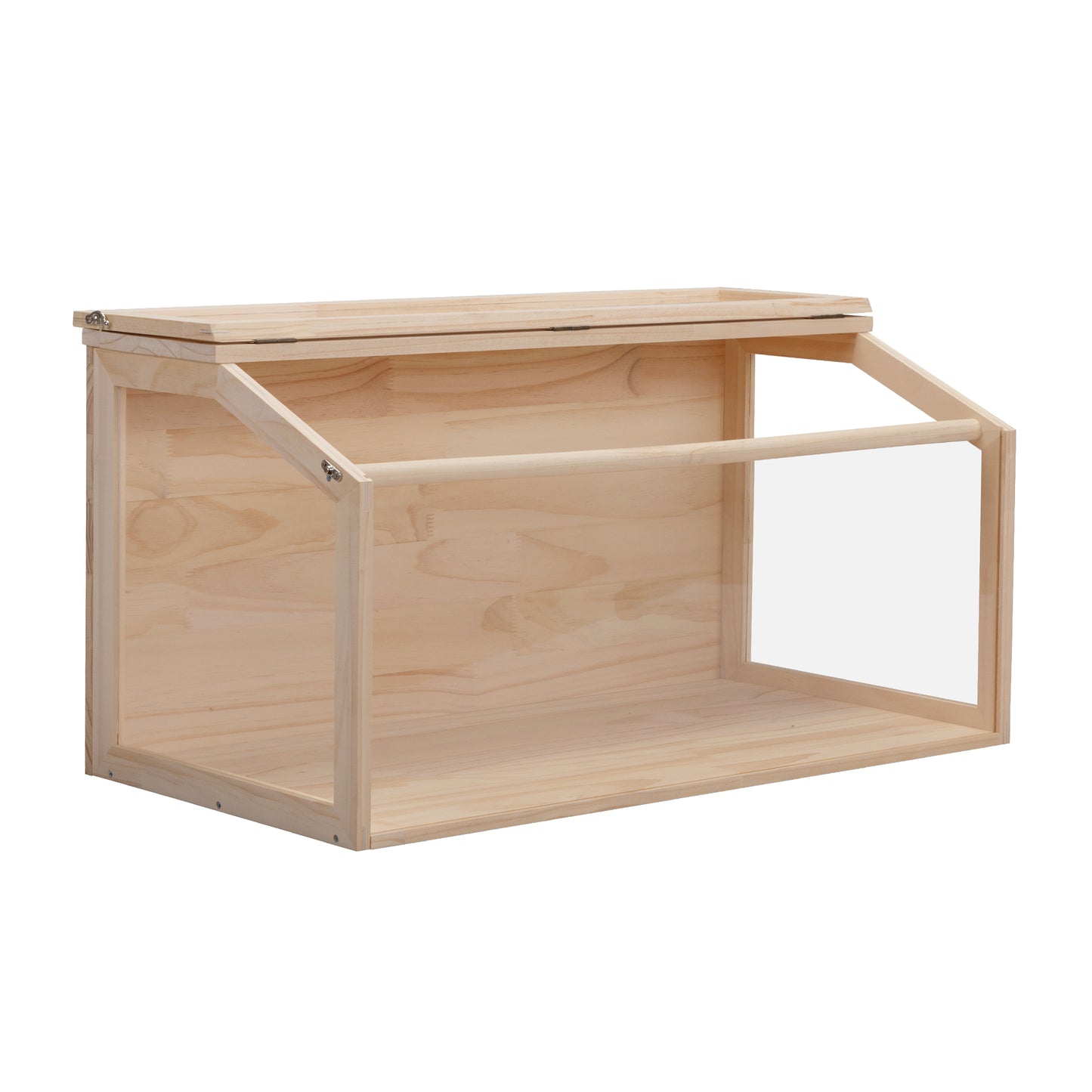 Wooden Hamster Cage Small Animals House, Acrylic Hutch for Dwarf Hamster, Guinea Pig, Chinchilla, Openable Top with Air Vents