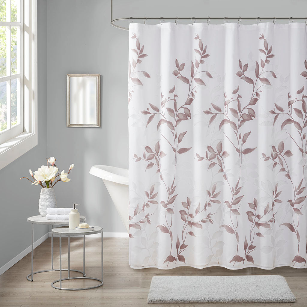 Burnout Printed Shower Curtain Mauve 72x72'