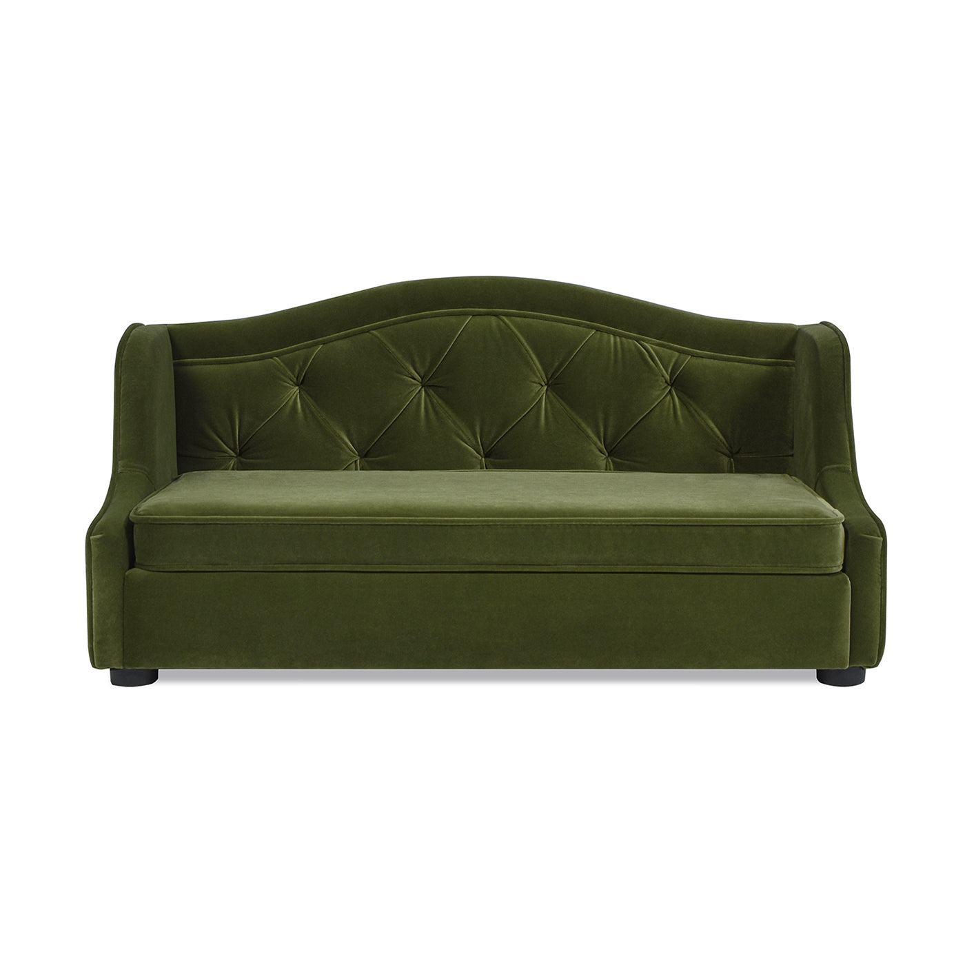 Robin 35" Tufted Wingback Pet Sofa Bed, Medium, Olive Green Performance Velvet