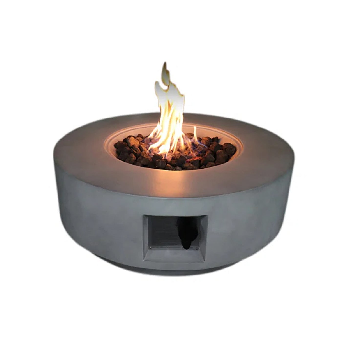 11" H x 30" W Fiber Reinforced Concrete Propane/Natural Gas Outdoor Fire Pit Table with Lid (Concrete)CM-1003C