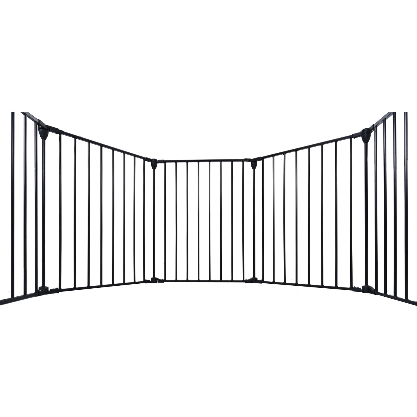 200" Adjustable Safety Gate 8 Panels Play Yard Metal Doorways Fireplace Fence Christmas Tree Fence Gate for House Stairs Gate prohibited area fence