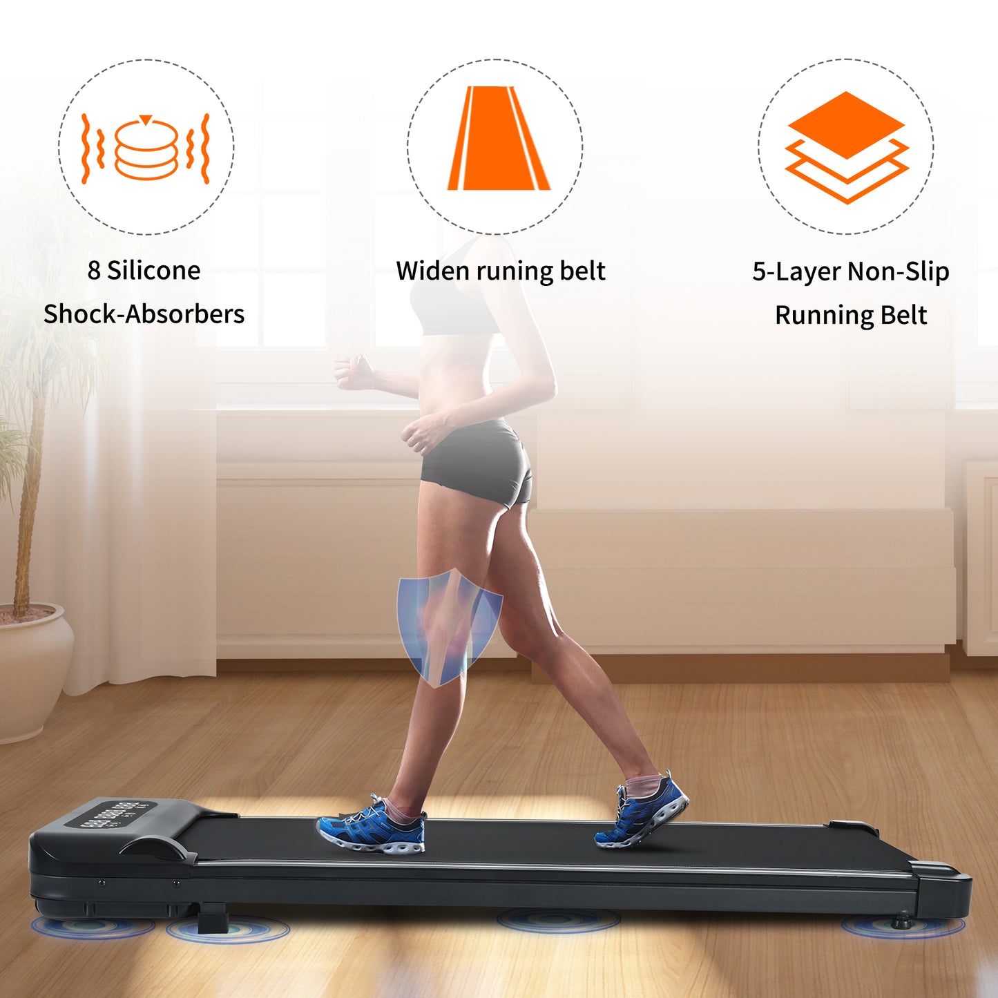 Walking Pad 300 lb Capacity, Desk Treadmill for Home Office, Protable Treadmill Under Desk, Walking Treadmills for Home,0.6 to 4.0 mph Portable Treadmill