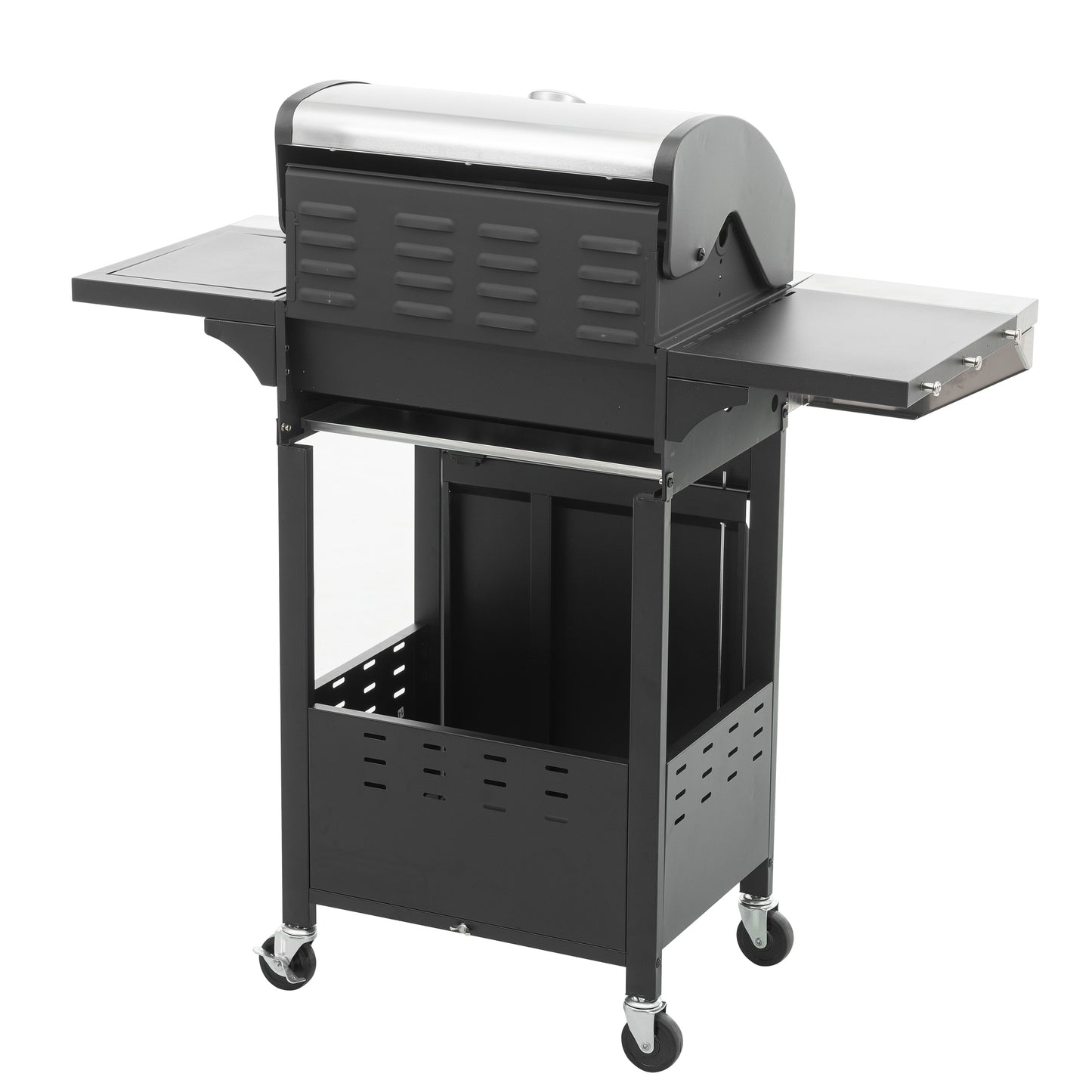 Propane Grill 3 Burner Barbecue Grill Stainless Steel Gas Grill with Side Burner, 37,000 BTU Outdoor Cooking, Patio, Garden Barbecue Grill, Black and Silver