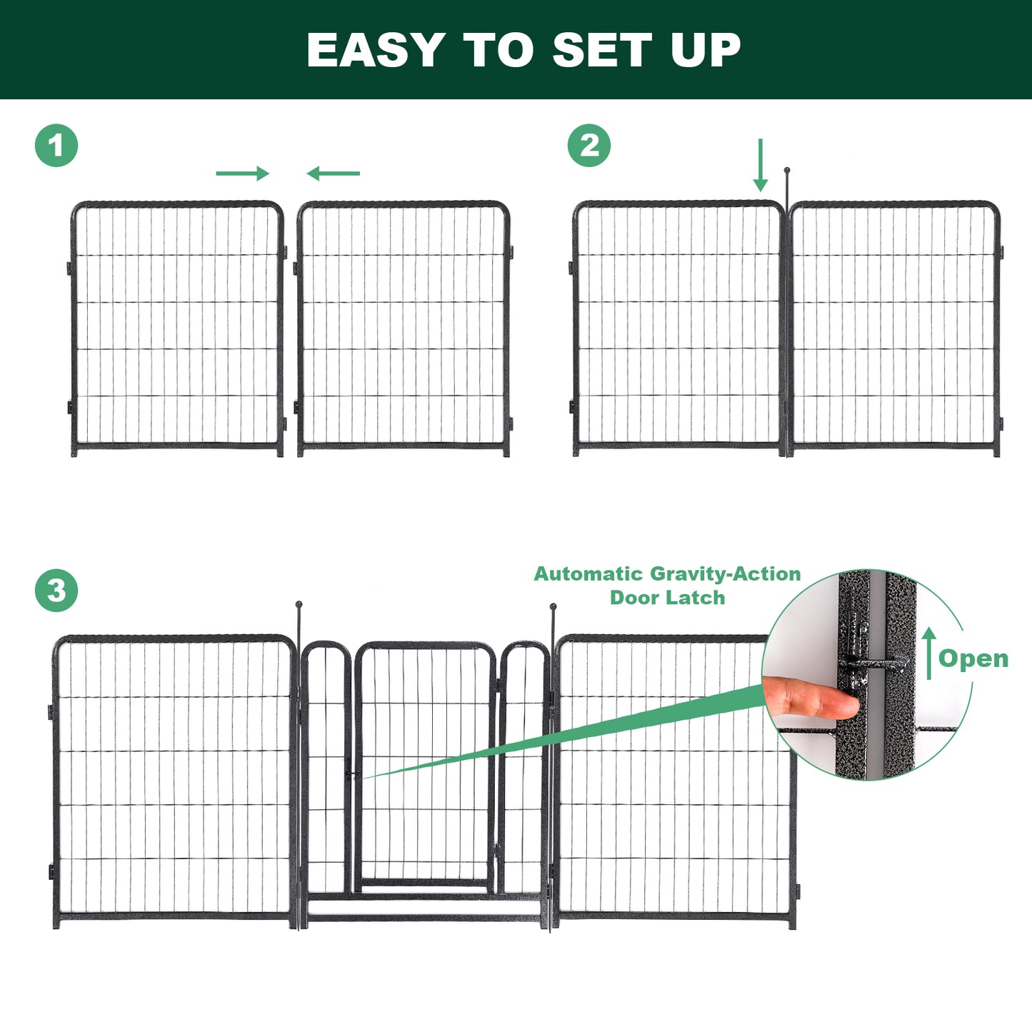 16 Panels Dog Playpen for outdoor,yard,camping,31.6"Height dog fence with 2 doors.