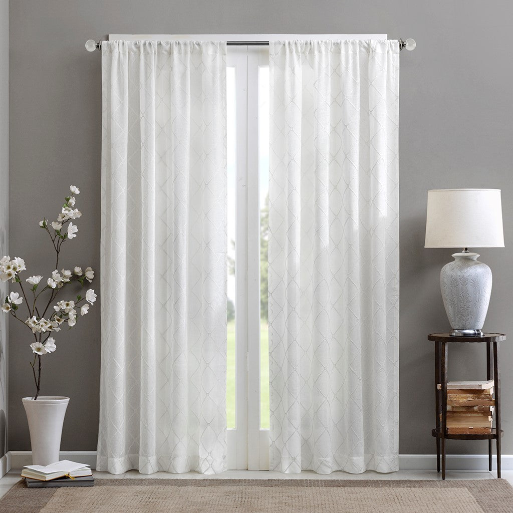 Diamond Sheer Window Curtain Panel(Only 1 Pc Panel)