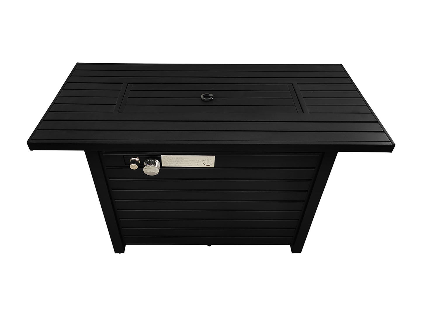 25" H x 42" W Steel Outdoor Fire Pit Table with Lid (Black)