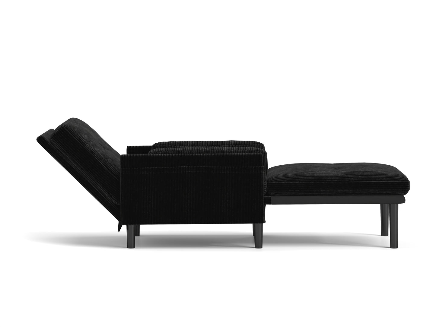 [SantaChoice] Black Multi-Functional Adjustable Sofa, Convertible Lounge Chair and Guest Bed