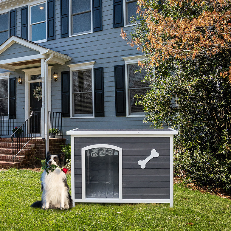 Large Wooden Dog House, Outdoor Waterproof Dog Cage, Windproof and Warm Dog Kennel Easy to Assemble