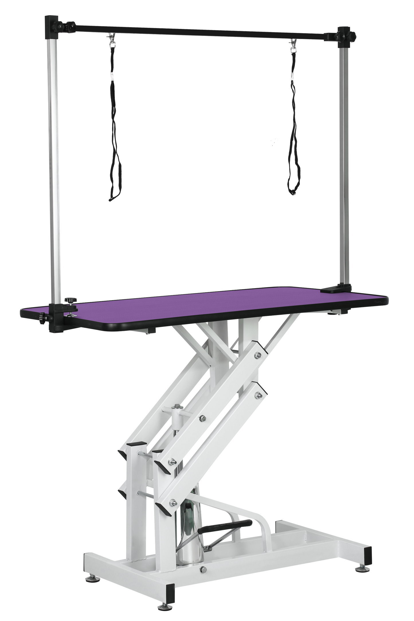 42.5INCH HYDRAULIC PET GROOMING TABLE WITH "H" ARM PURPLE