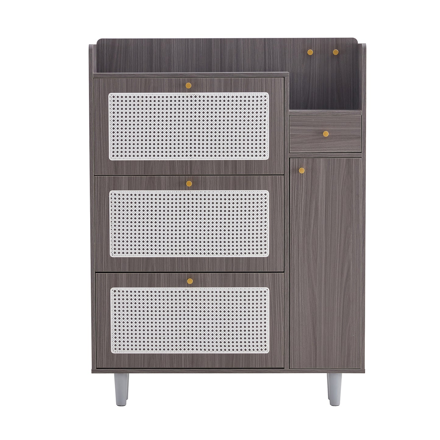 Modern minimalist storage cabinet, Japanese rattan shoe cabinet, bed top cabinet, small home furniture. Suitable for corridors and living rooms. GZ-DI-03