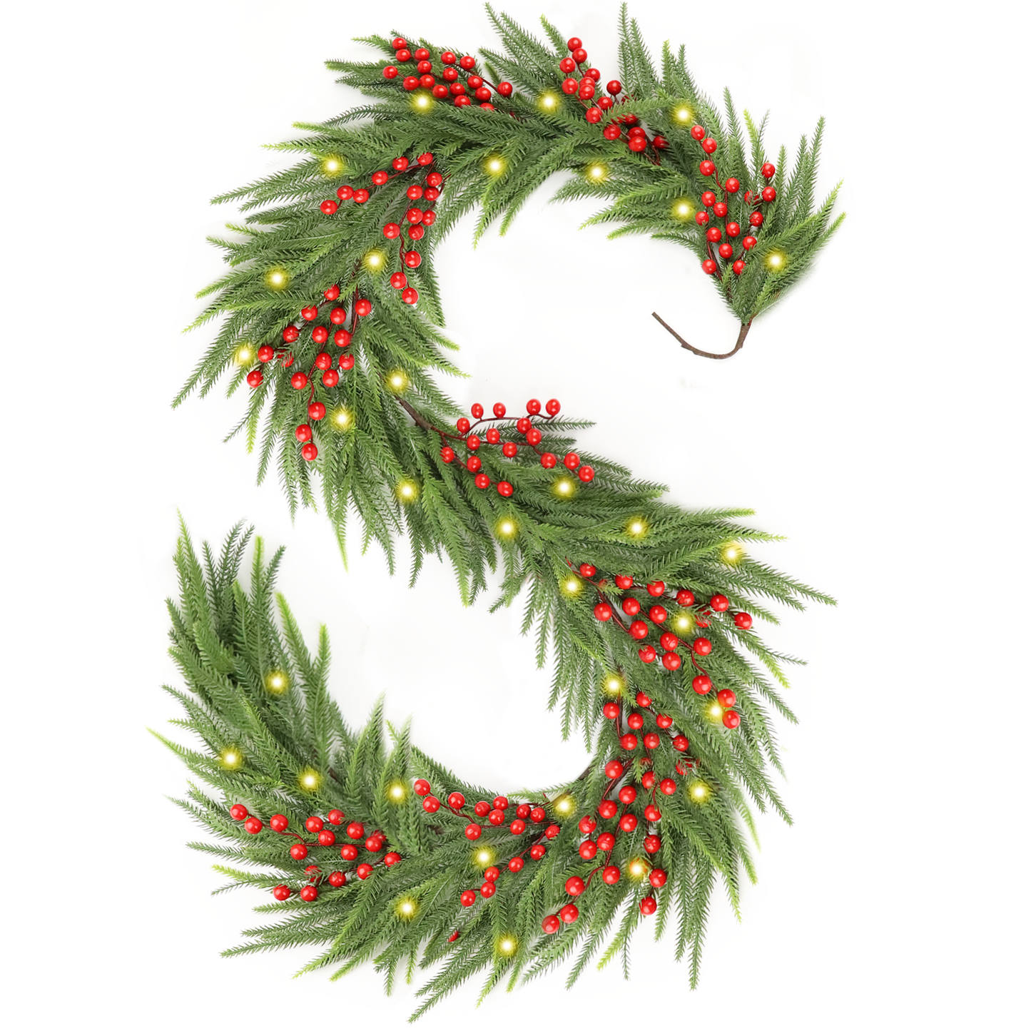 108'' in. Lighted Faux Spruce Garland 2pcs