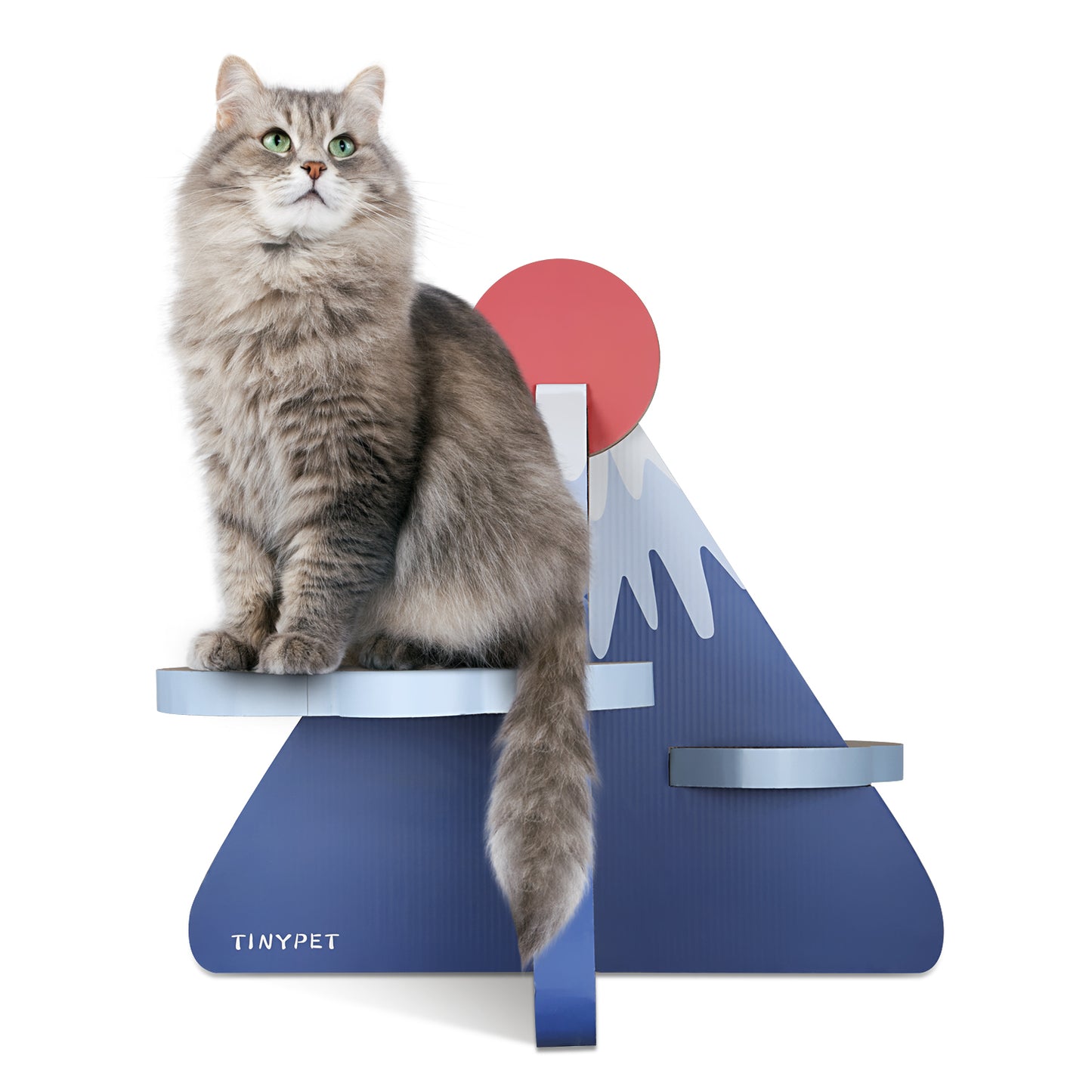 ScratchMe Cat Scratcher Post Board, Mount Fuji Shape Cat Scratching Lounge Bed, Durable Pad Prevents Furniture Damage