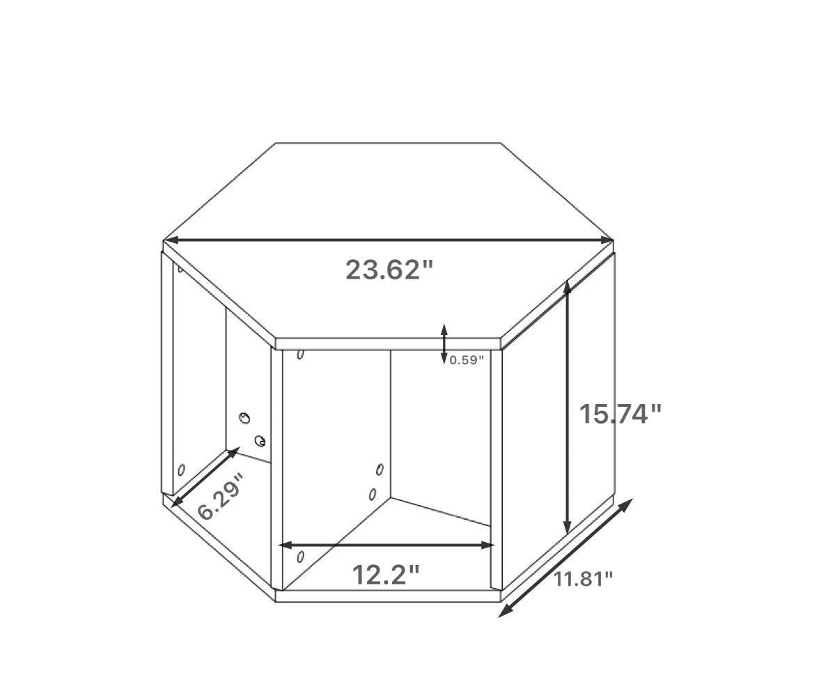 [SantaChoice] 23.62'' Hexagonal Coffee Table Side Table Nightstand Burmese Sumac