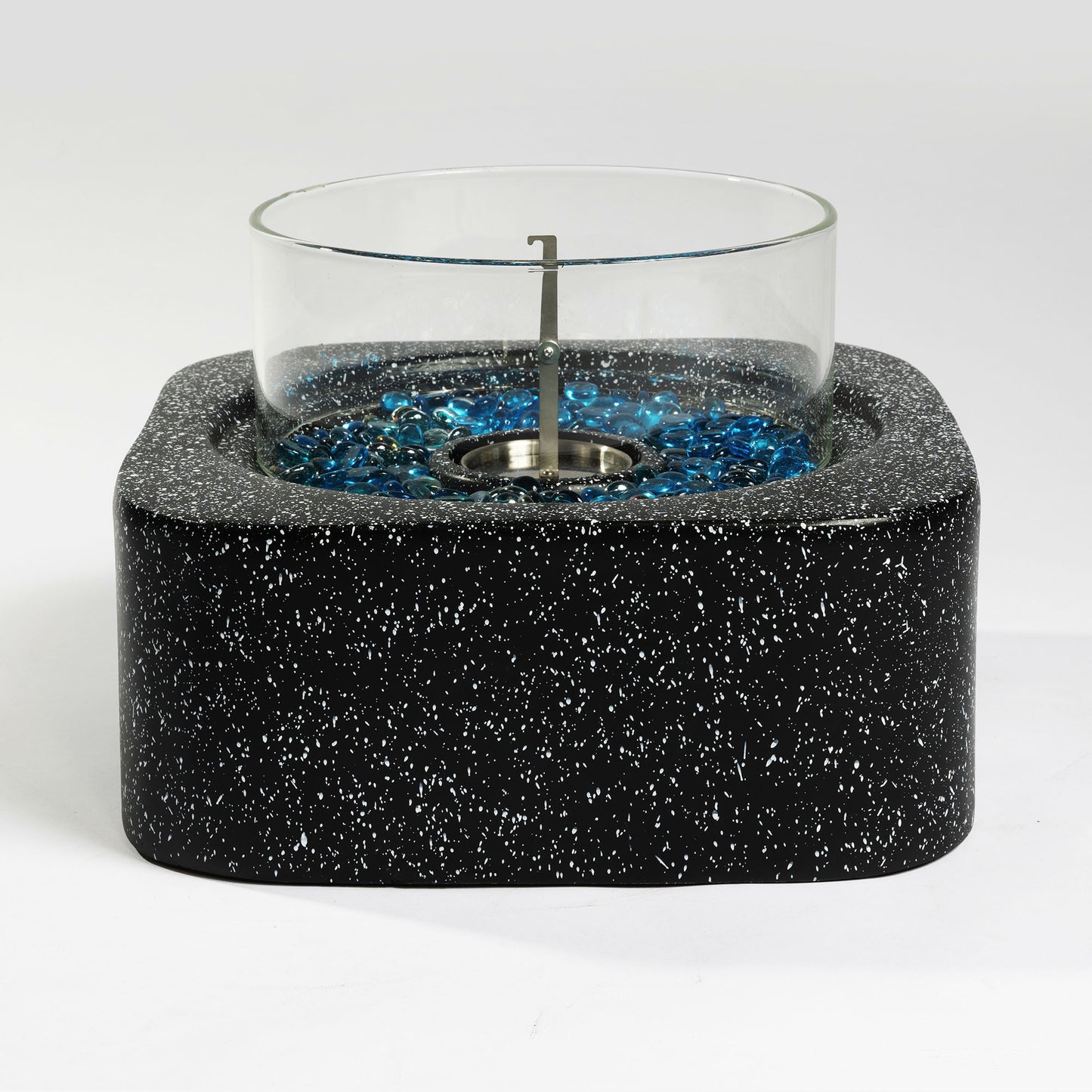 Tabletop Fire Pit with Glass Wind Guard