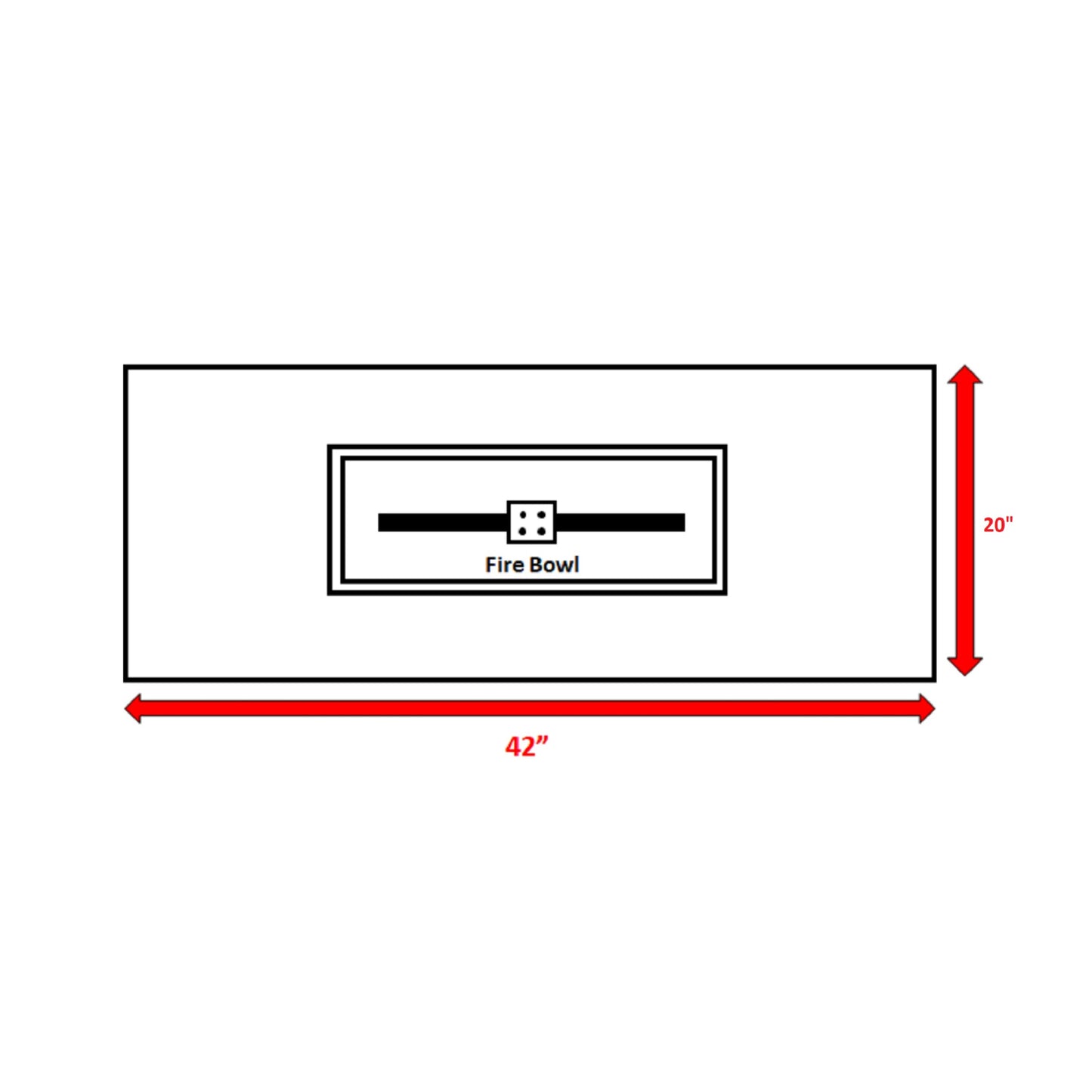 25" H x 42" W Fiber Reinforced Concrete Propane Outdoor Fire Pit Table