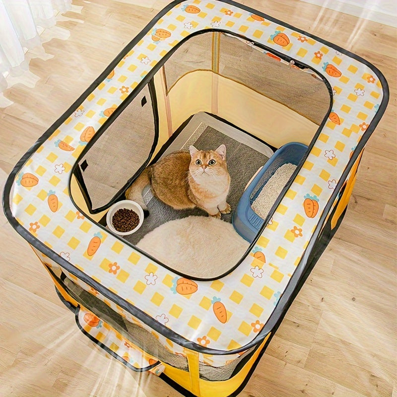 Pet Birthing Room, Foldable Cat Cage, Spacious Portable Breathable Mesh Tent For Cats 1Pc