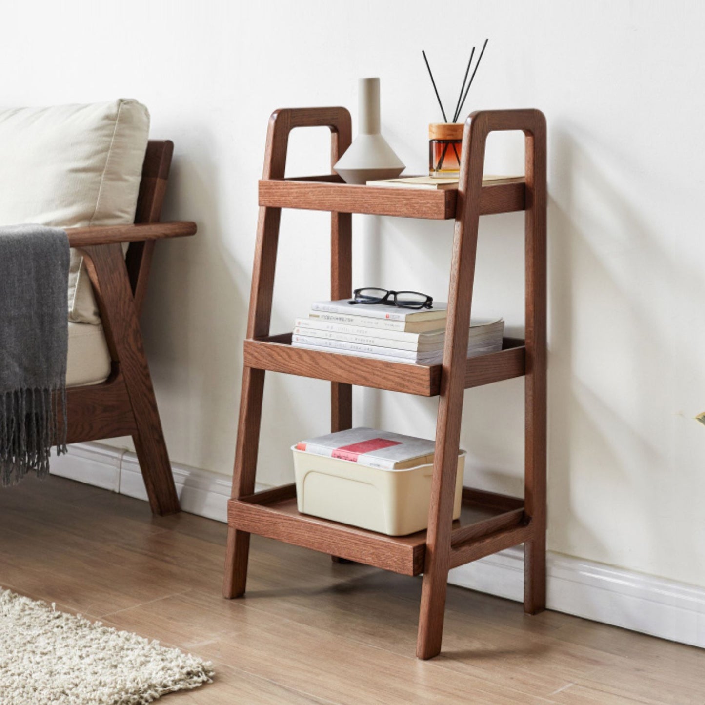 Storage Bench, 3-Tier Beech Wood Shoe Rack for Entryway, Premium Storage Organizer for Bathroom, Living Room, Bedroom, Hallway, Patio, Kitchen