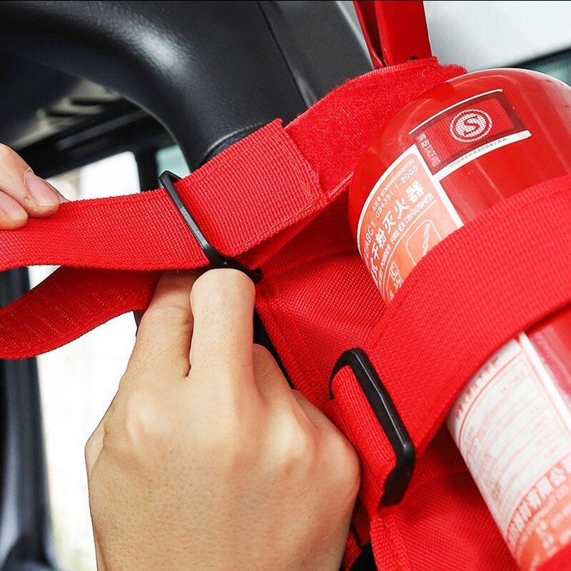 Adjustable Extinguisher Mount Strap Oxford Cloth Car Roll Bar Fire Extinguisher Holder Belt for Jeep Wrangler TJ JK JL 1997-2018