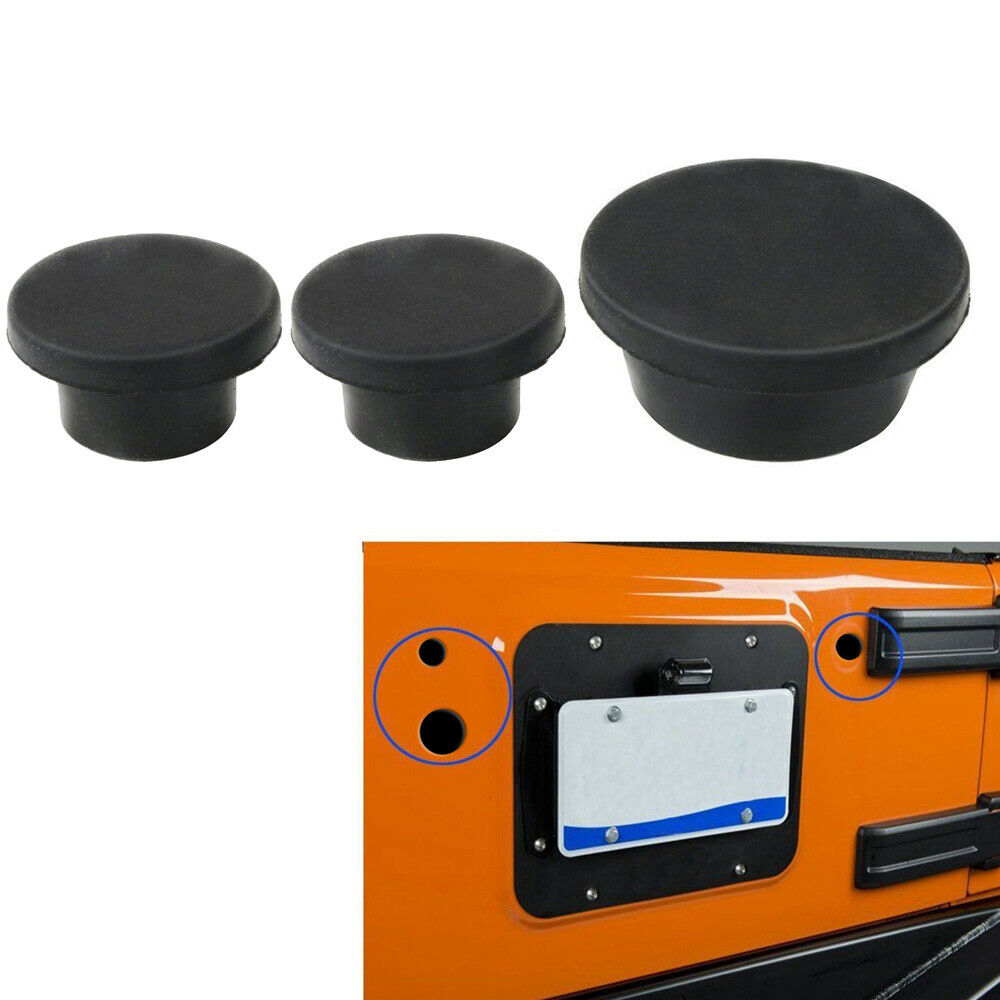 For Jeep Wrangler JK 07-17 Tailgate Plug Set Spare Tire Carrier Delete Rubber