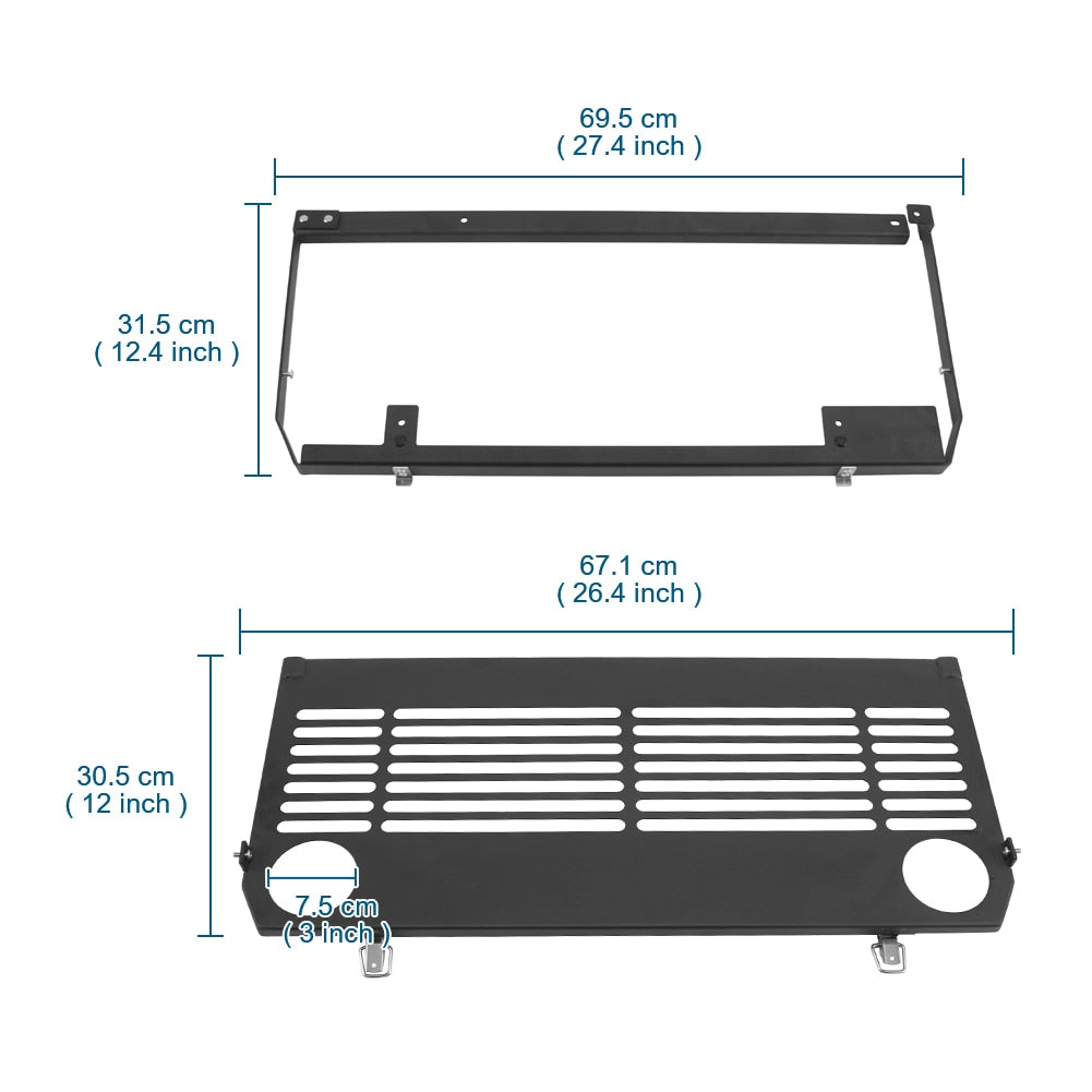 Tailgate Table Rear Trunk Door Table Storage Cargo Shelf Rack Iron Foldable Back Shelf Fit For Jeep Wrangler JL 2018-2021