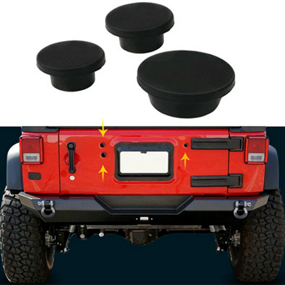 For Jeep Wrangler JK 07-17 Tailgate Plug Set Spare Tire Carrier Delete Rubber