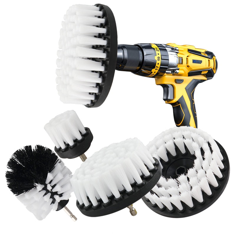 2/3.5/4/5&#39;&#39; Brush Attachment Set Power Scrubber Brush Car Polisher Bathroom Cleaning Kit with Extender Kitchen Cleaning Tools
