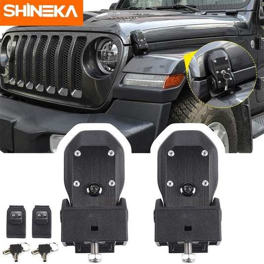 SHINEKA Locks Hood For Jeep Gladiator JT 2018+ Car Engine Hood Latch Catch With Key Lock Accessories For Jeep Wrangler JL 2018+